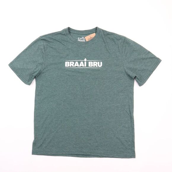 May Bru Braai Bru T-Shirt South African Culture Heritage Green Slim XL NWT NEW - Picture 1 of 6